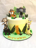 Safari Animal Themed Birthday Cake for Kids