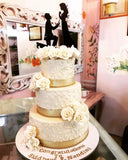 Ivory & Gold Three-Tier Wedding Cake