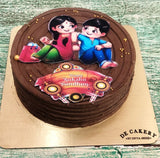 Rakhi Belgian chocolate with chocolate mousse frosting