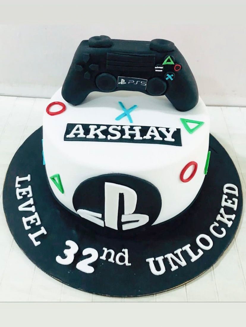 PlayStation PS5 Gaming Theme Birthday Cake – De Cakery